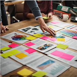 Cabotto product team collaborating on coding and development, reviewing software interface and discussing technical solutions